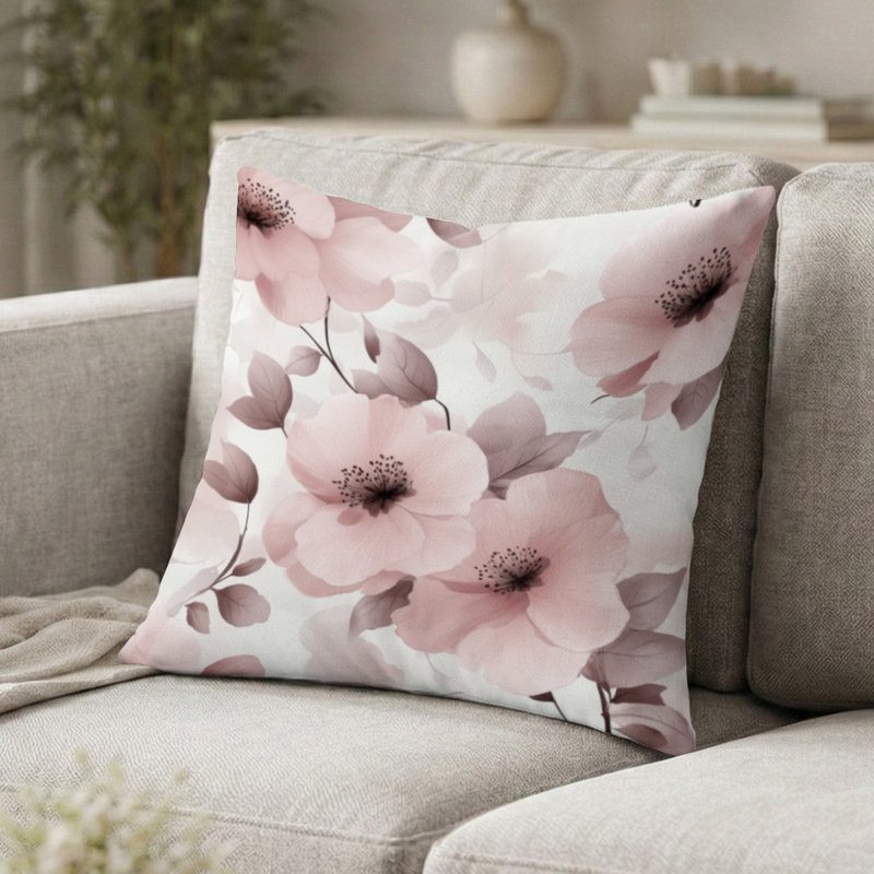 Coussin Floral, H 16 po x l 16 po