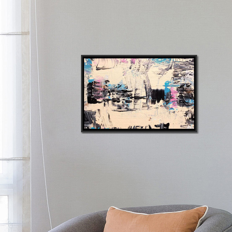 «Music Notes», reproduction sur toile, H 18 po x l 26 po x P 1,5 po, Toile avec cadre noir, Pas de tapis