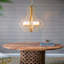 Lustre 4 lumières à structure ouverte dorée avec abat-jour en verre, chaîne réglable pour la salle à manger et le vestibule