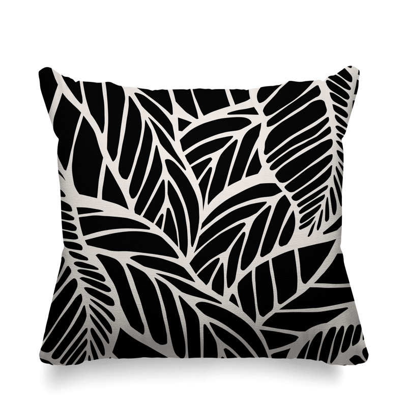 Housse et insert de coussin extérieur d'extérieur, 17 po x 17 po, Noir, Carré