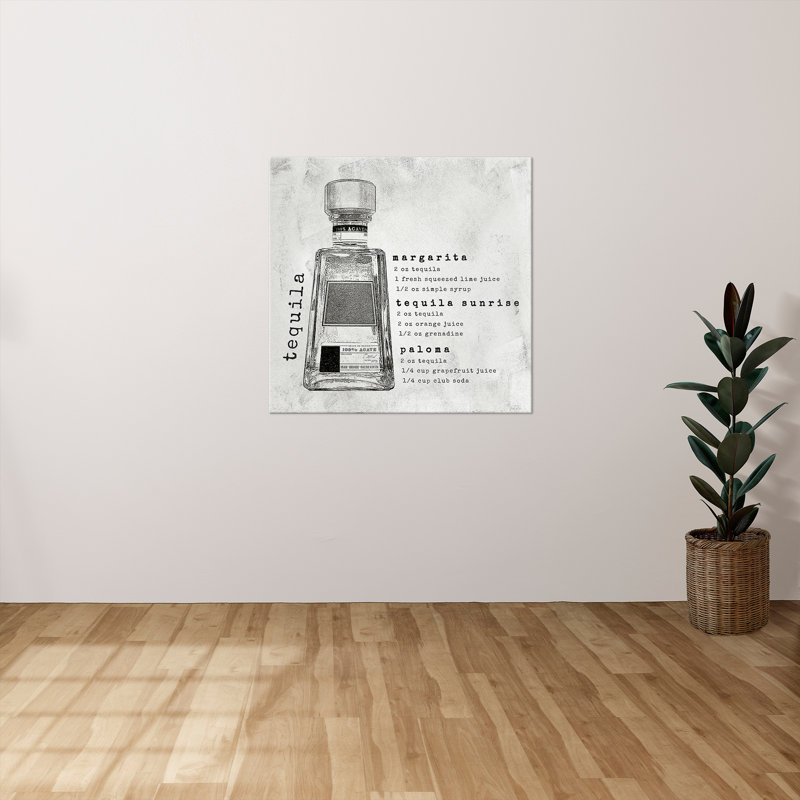 "Bar Cart Tequila" par Natalie Carpentieri, reproduction sur toile, H 28 po x l 28 po x P 1,5 po