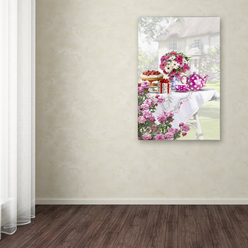 Afternoon Tea Floral Still Life Canvas Wall Art