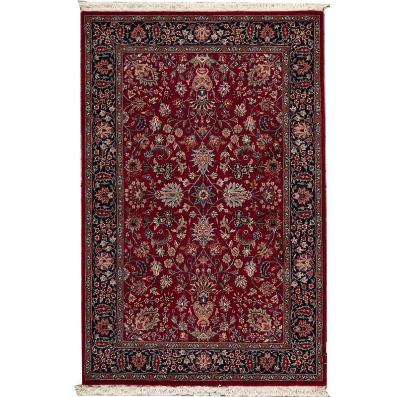 Tapis noir et vin de haute qualité noué à la main