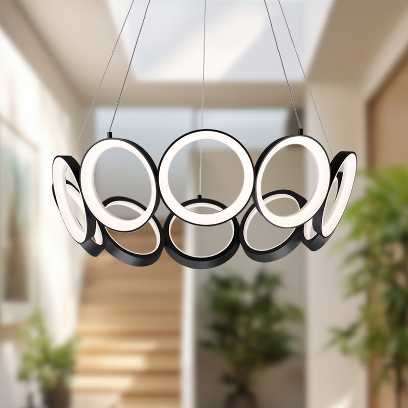 Oros 10 - Light LED Chandelier, Black
