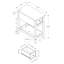 Table d'appoint en placage gris avec tablette de rangement et fonction de rangement