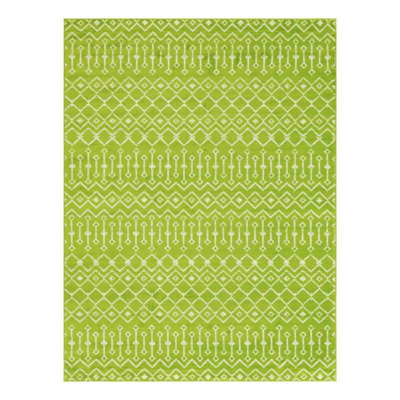 Tapis à treillis marocain World Menagerie, Rectangle 7 pi 1 po x 10 pi