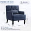 Fauteuil capitonné en polyester H 29 po avec garniture cloutée et coussin HIMO-1964607115