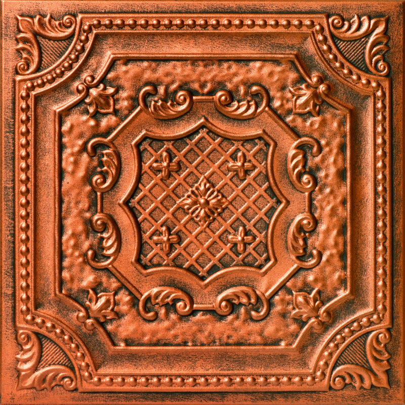 Bijou And Bee Bee x 1,6 pi Carreau de plafond en polystyrène à coller, Cuivre antique
