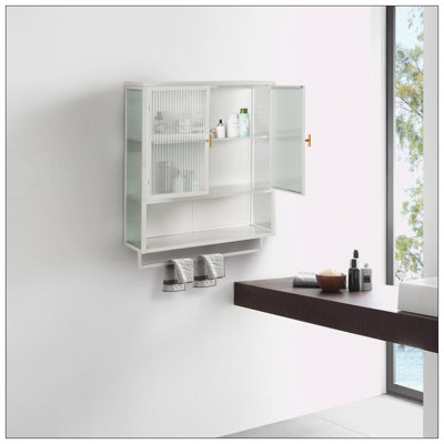 Armoire murale 23,62 po avec rangement fermé à deux niveaux