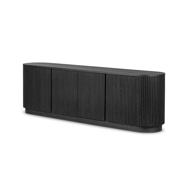 Delphi Media Console-Desert Oak, Black Oak