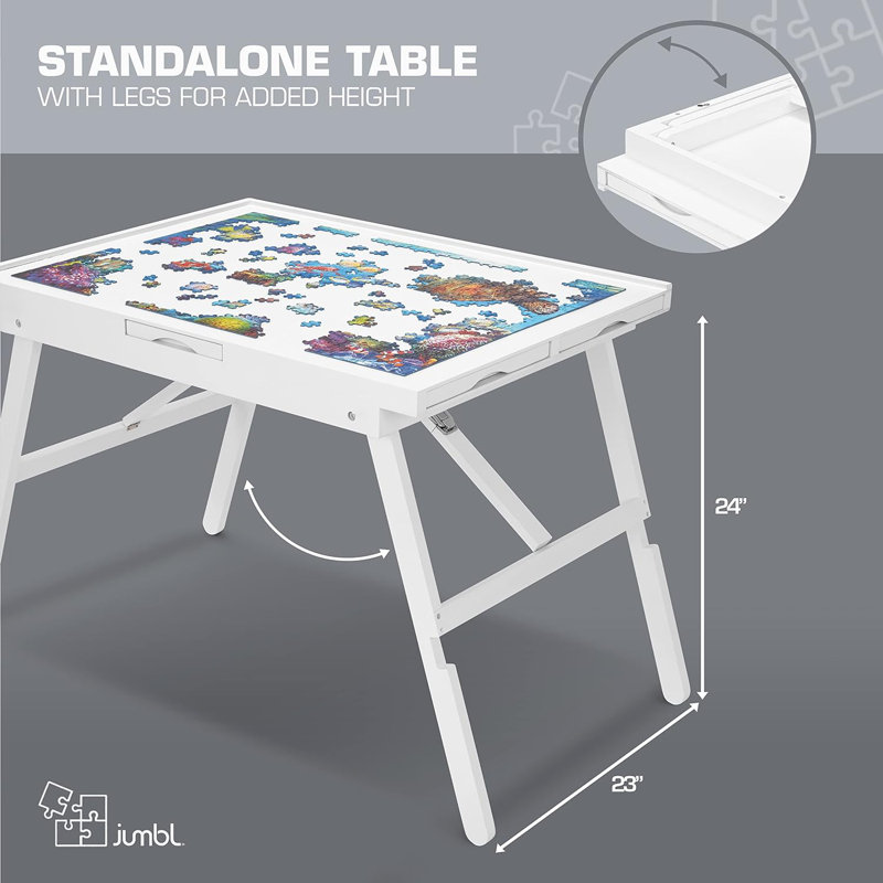 Casse-têtes et casse-tête en bois, H 4 po x l 23 po x P 31 po, Blanc