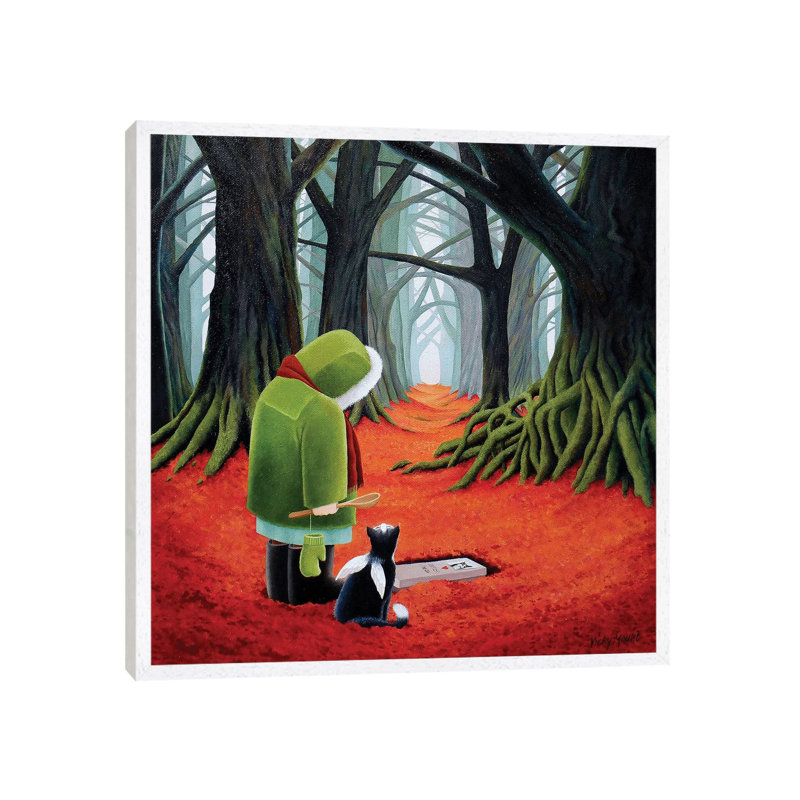 Cinnabar Path 1 Piece Painting on Canvas, 45.72 cm H x 45.72 cm W, White Framed