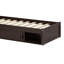 Lit plateforme simple en forme de L avec armoires de rangement, bureau, lit gigogne et éclairage à DEL-1338655201