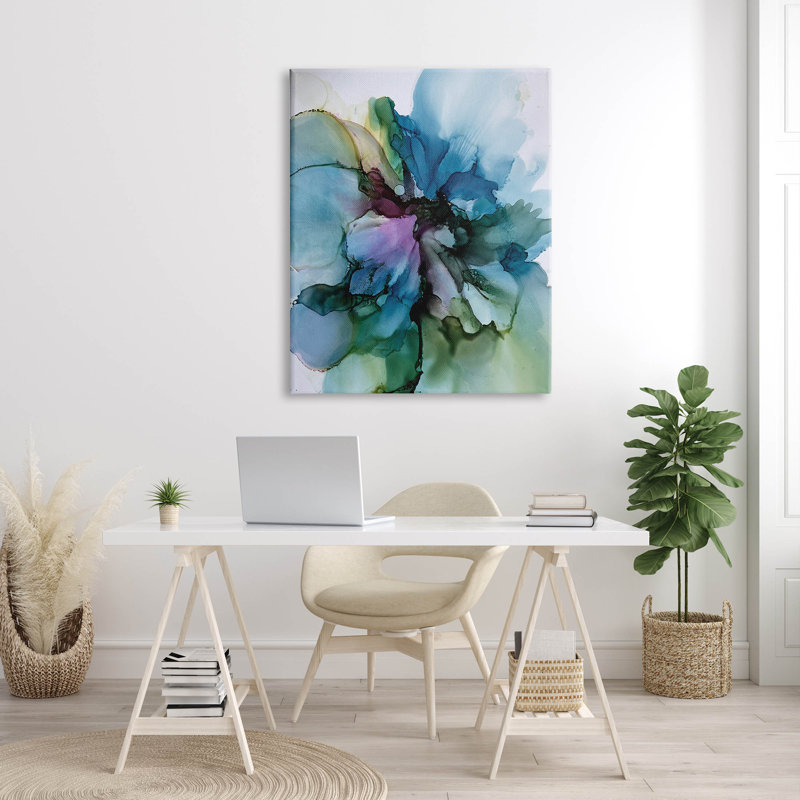 "Blooming Abstract Arrangement", art mural par Emma Catherine Debs, H 48 po x l 36 po x P 1,5 po, Toile tendue
