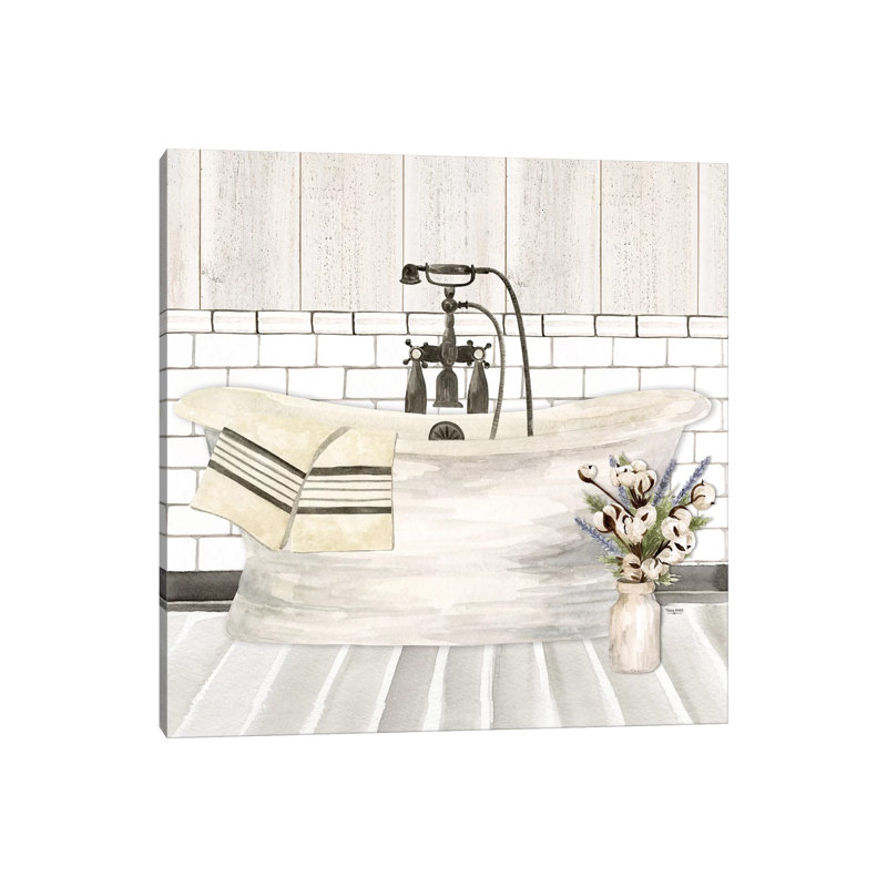 Farmhouse Bath I Tub by Tara Reed - Wrapped Canvas Painting, 93.98 cm H x 93.98 cm W x 3.175 cm D