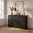 47.24" Modern 3-Door Sideboard Buffet Cabinet with Curved Edges and Storage Shelves-1714207552