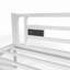 Lit superposé en acier double avec 8 tiroirs de rangement, tablettes intégrées, bureau d'étude, tringle à vêtements et port USB amovible pour enfants, adolescents et adultes, blanc