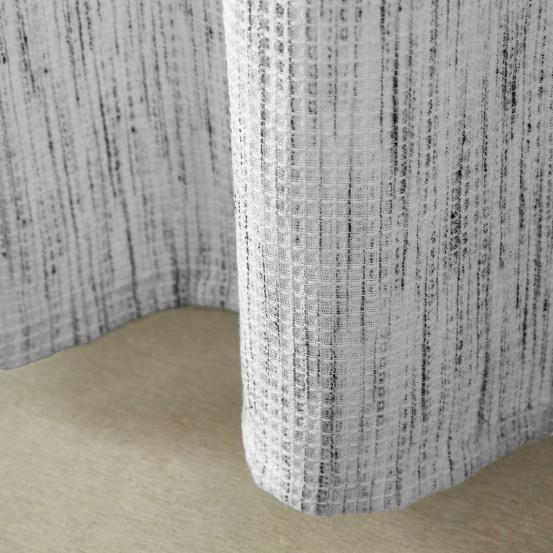 Calvin Klein Speckled Waffle White Shower Curtain