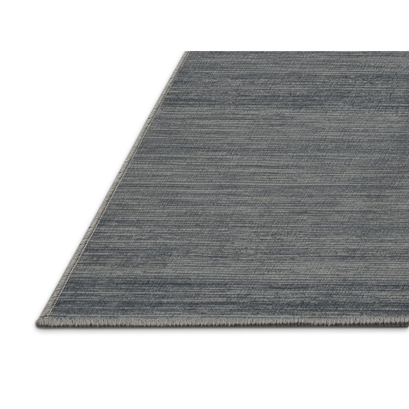 Machine Washable Solid Gray Area Rug, Rectangle 8' x 12'