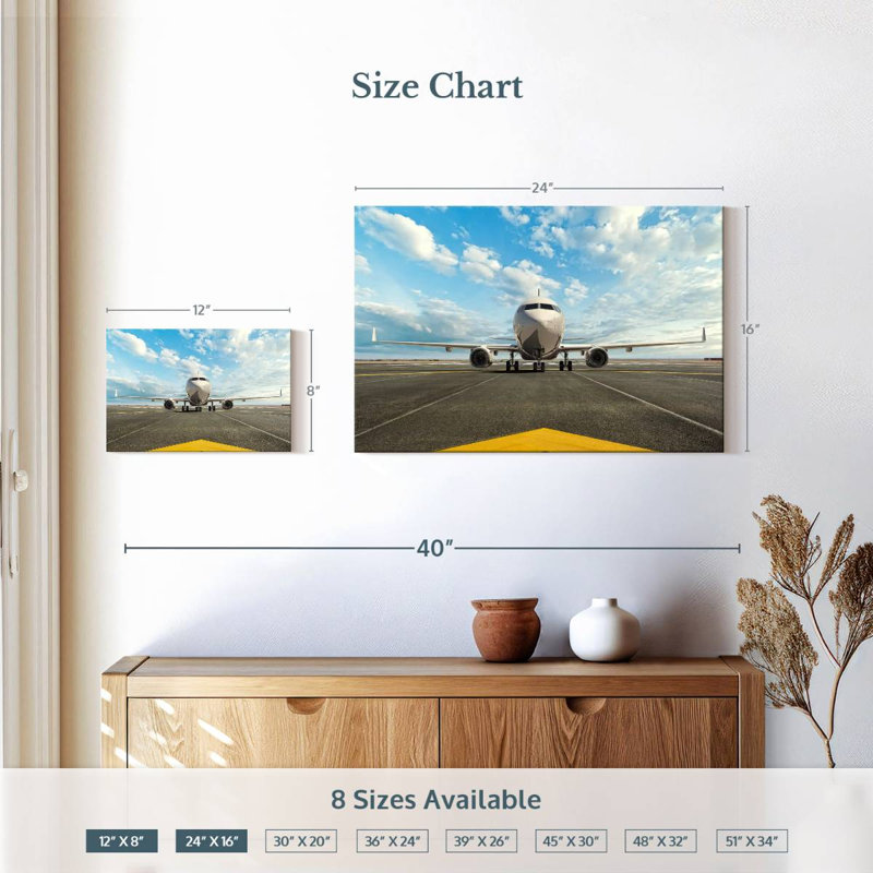 Mehar avion en veille, H 16 po x l 24 po