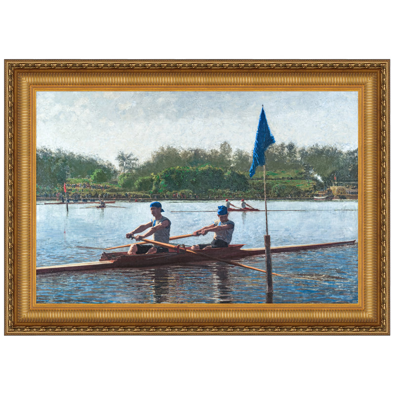 The Biglin Brothers Turning the Stake, 1873 Framed Print on Canvas, 18.25" H x 23.25" W