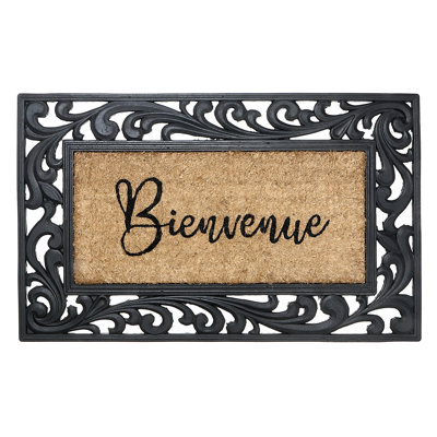 Tapis d'entrée antidérapant Bienvenue 30 po x 18 po