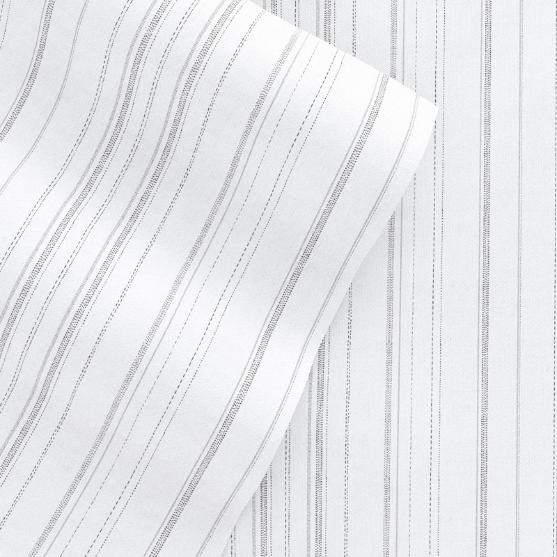 Gray Cotton Flannel Full Size Weathered Stripe Sheet Set