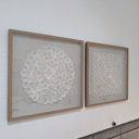 Sand & Stable 2 Piece Cream Shell Handmade Overlapping Shells Geometric ...