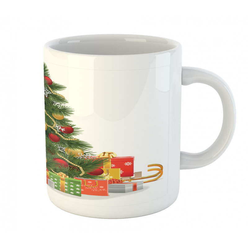 Grande tasse à café balles et flocons de neige
