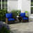 Navy Blue Patio Furniture Cushion And Back Pillow , 4, Comfort Outdoor Chair 4 Blue, Relax In Seating