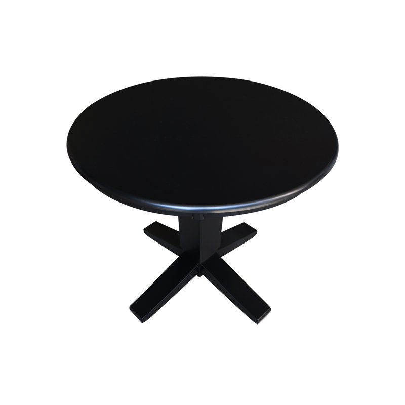 Table de salle à manger Grachan Ronund, H 29,9 po x L 36 po x l 36 po, Noir