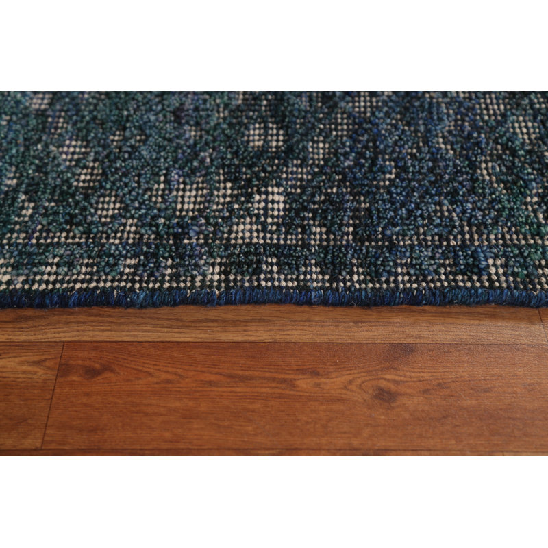 One-of-a-Kind 5'3'' x 7'11'' New Age Rectangle Wool Area Rug in Blue and Navy