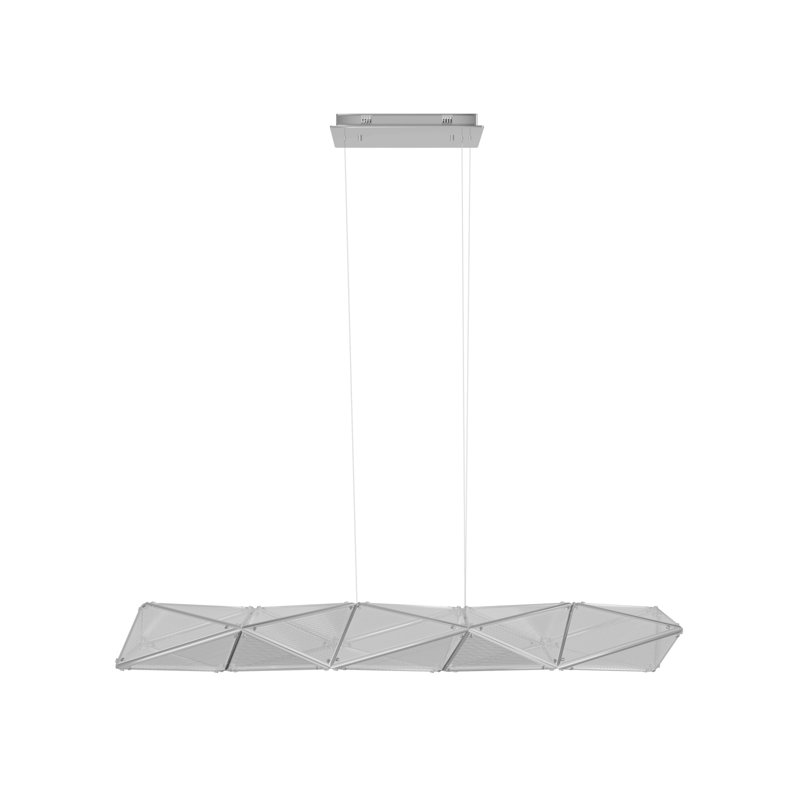 Seoul Etched Acrylic Linear Pendant, 103" H x 55" W