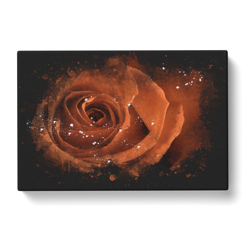 Orange Rose - Wrapped Canvas Print, 50cm H x 76cm W x 3cm D