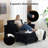 Corduroy Upholstered Convertible Sleeper Sofa with Toss Pillows -1520154639