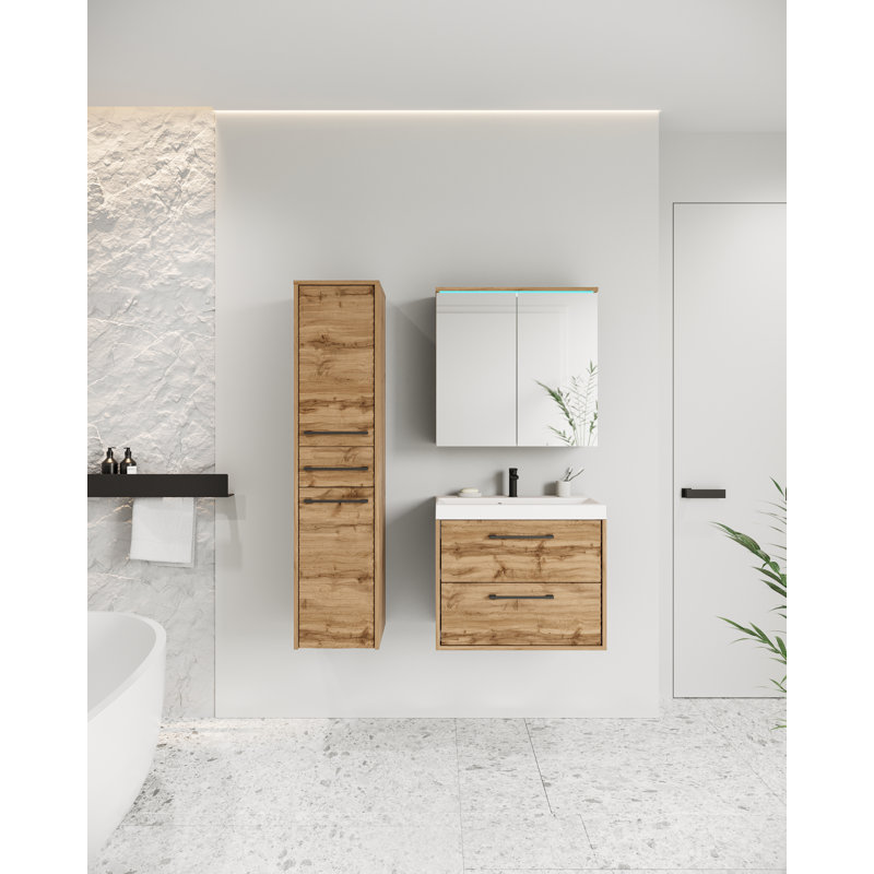 Subaig Bathroom Suite, White/Oak 