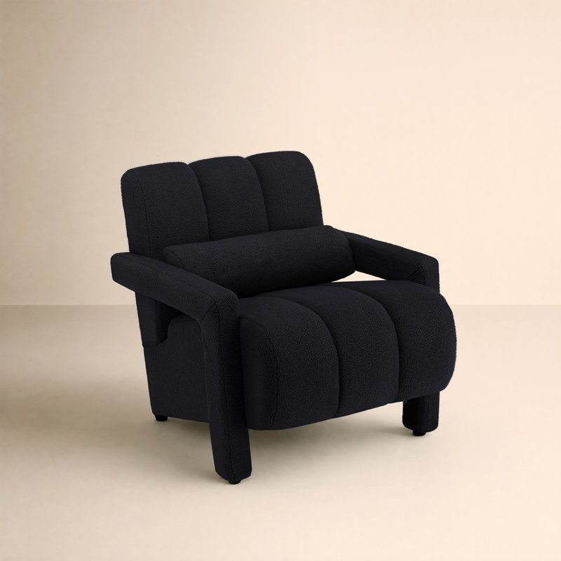 Jakeim 28‘’ Upholstered Accent Chair with Arm, Black