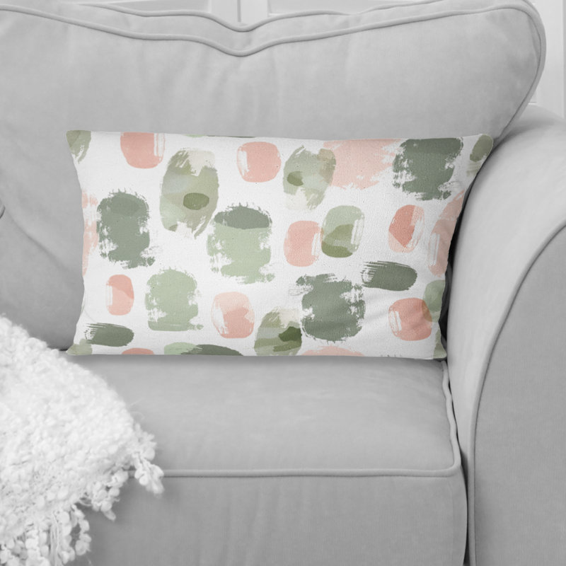 Coussin lombaire bohème vert et rose
