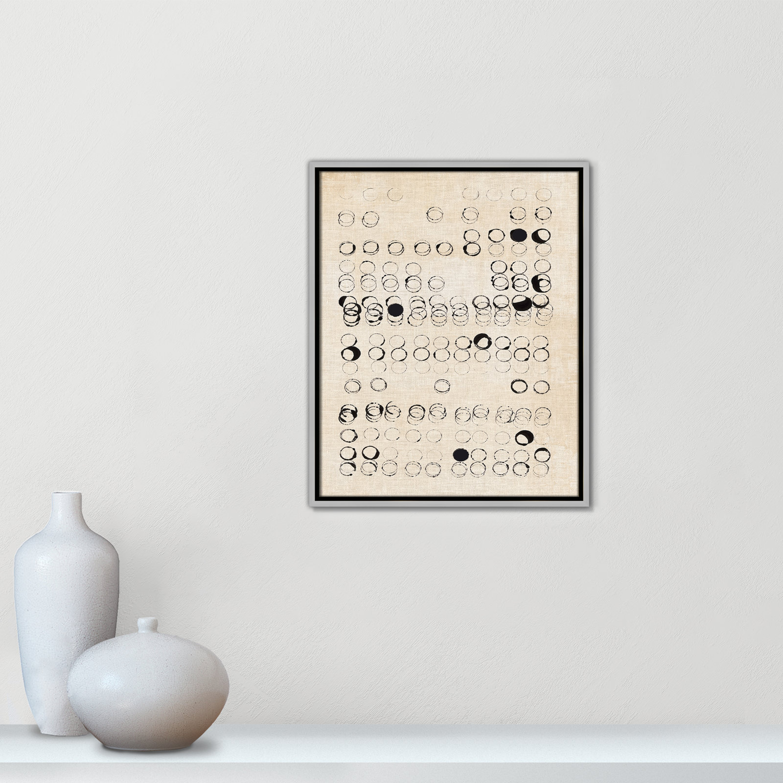 Dots and Dots Print by , 21.5" H x 17.5" W, Silver