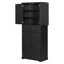 Freestanding Bathroom Storage Cabinet, 72" Tall Black Organizer with Adjustable Shelves and Doors