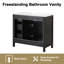 Meuble-lavabo 36 po avec comptoir de meuble-lavabo 36 po, 2 portes et 3 tiroirs, bois massif, panneaux de fibres à densité moyenne, noir-122763171