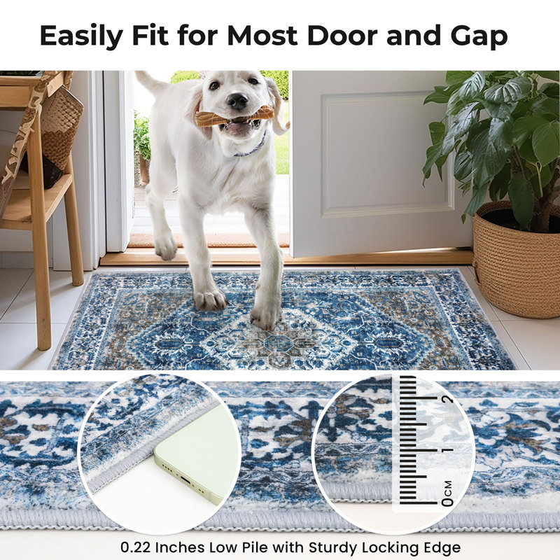 Tapis d'intérieur antidérapant Jodhveer , Tapis de couloir 2 pi 7 po x 16 pi