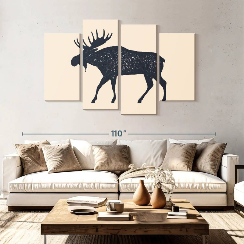 Silhouette d'orignal Brampt, H 54 po x l 84 po