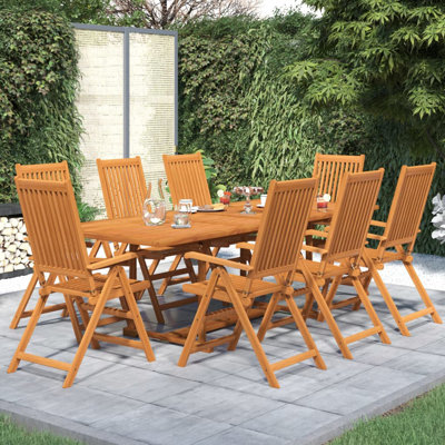Jameelah 8 - Person Acacia Patio Dining Set with Rectangular Table