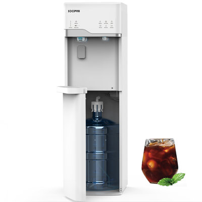 Soopyk Self-cleaning Hot And Cold Water Cooler Dispenser With Ice Maker Bottom Loading For 3 Or 5 Gallon Bottle 22lbs Daily Capacity