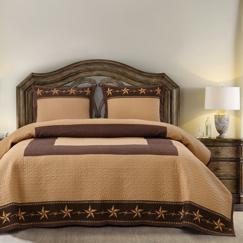 Ensemble de courtepointe réversible Rustic Star, Courtepointe simple et 1 taie décorative