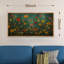 Très grande impression sur toile encadrée, impression sur toile à motif floral rétro pour chambre à coucher, salle à manger