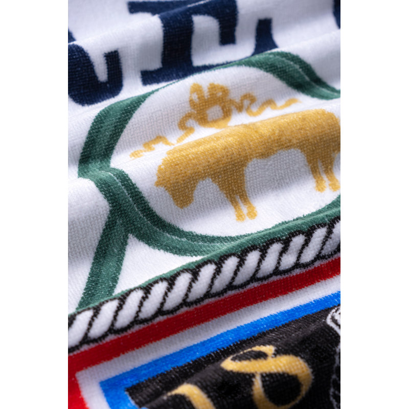LOGO CREST Turkish Cotton Beach Towel, White