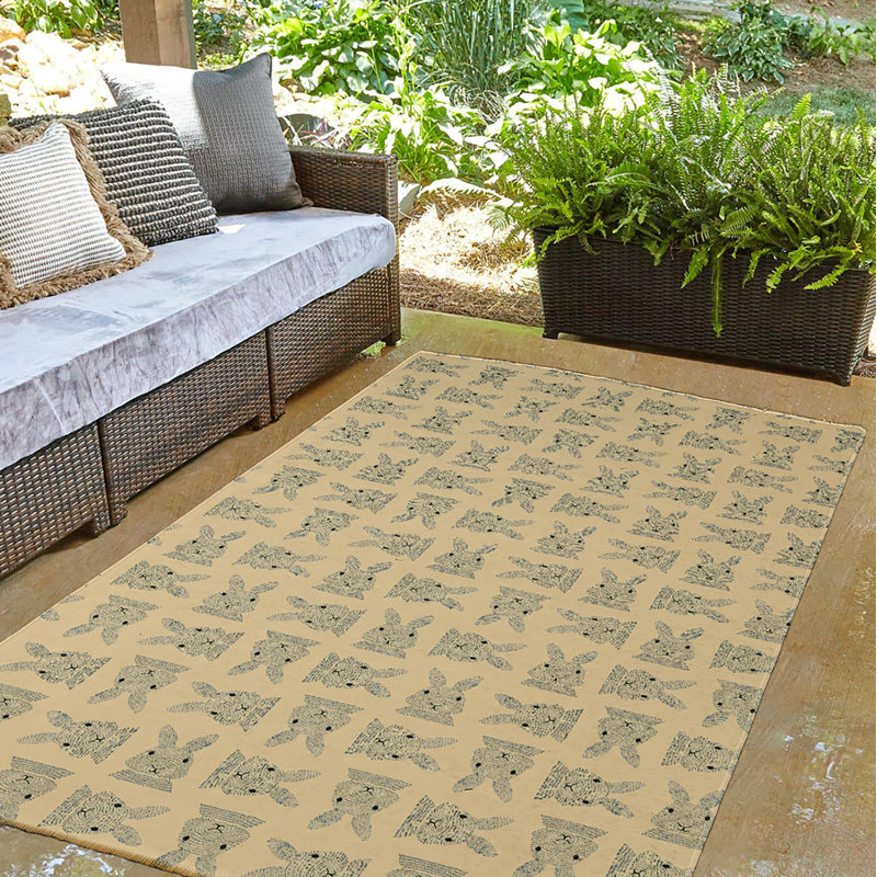 Elioth Chenille Animal Print Indoor / Outdoor Rug, Round 5'