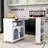 Modern Rolling Kitchen Island Cart with Built-in Charging Station, LED Lighting and Ample Storage-1481230228